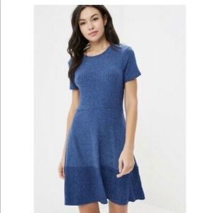 Ribbed soft spun fit and flare dress